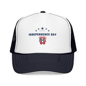 Independence Day America Skull Foam Trucker Hat | 4th of July Patriotic Stars image 6