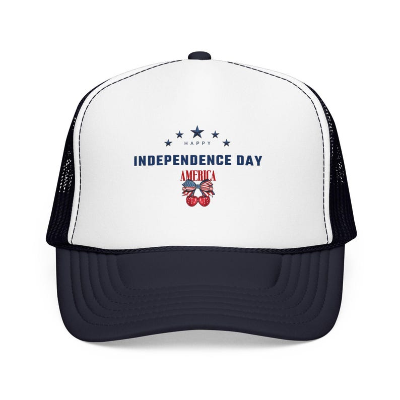 Independence Day America Skull Foam Trucker Hat | 4th of July Patriotic Stars image 6