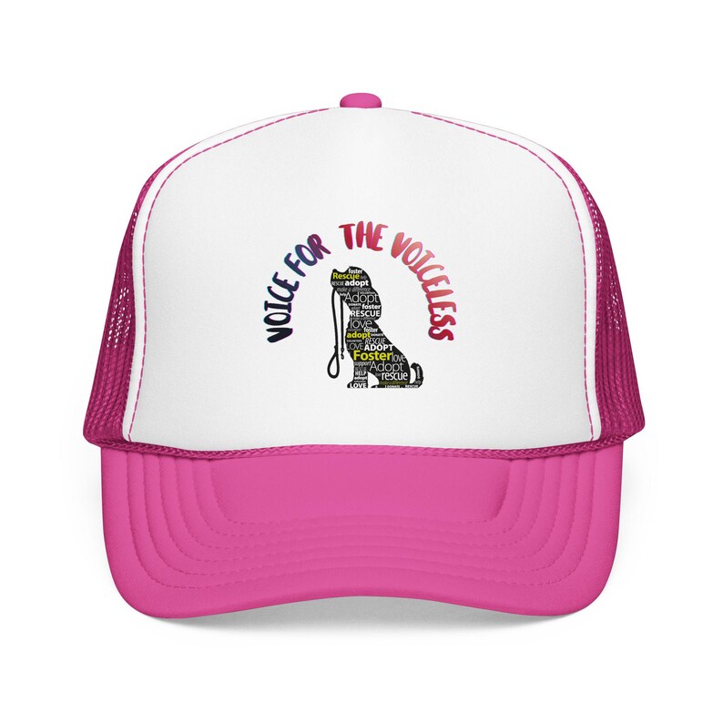 Voice for the Voiceless Foam Trucker Hat | Rescue Dog Paw Print Design image 8