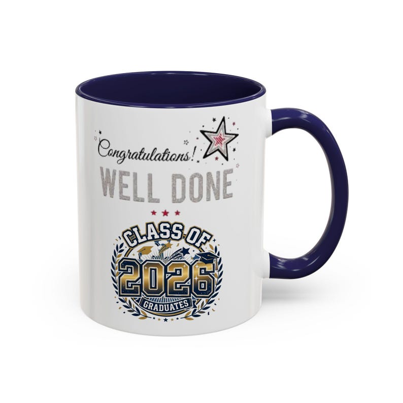 Klasse von 2026 Abschluss Herzlichen Glückwunsch Tasse | Akzent-Kaffeebecher Bild 5