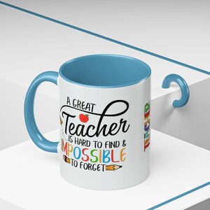 Un buen profesor es difícil de encontrar, imposible de olvidar. Taza de café/taza decorativa (325/444 ml) imagen 3