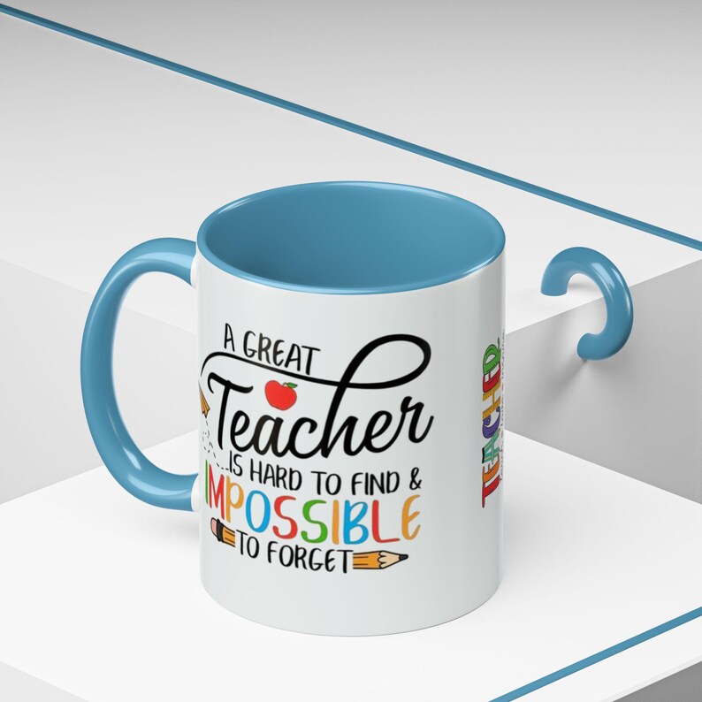 Un buen profesor es difícil de encontrar, imposible de olvidar. Taza de café/taza decorativa (325/444 ml) imagen 3