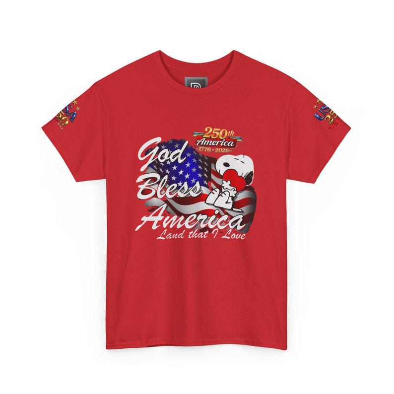 USA 250th Anniversary God Bless America Tee | Patriotic Flag Eagle image 4