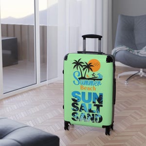 Summer Beach Sunset palm trees suitcase | Sun Salt Sand travel luggage image 5