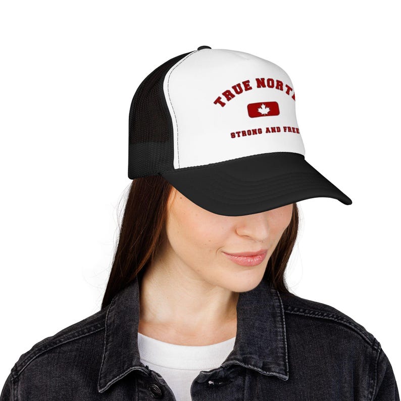 True North maple badge Foam Trucker Hat | Strong and Free Canada image 14