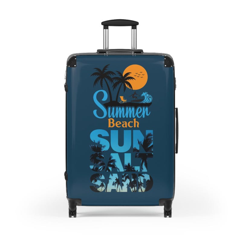Summer Beach Sunset palm trees suitcase | Sun Salt Sand travel luggage image 6