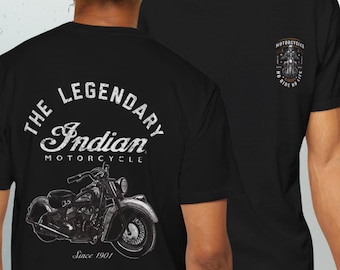 Vintage Indian Motorcycle T-Shirt | Retro Bike Graphic, Heavyweight Cotton Tee