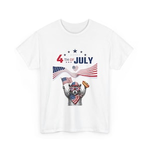 USA 250 Years Patriotic Raccoon 4th of July Tee | American Flag, Fireworks image 2