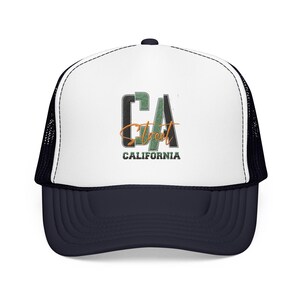 Casquette trucker californienne de la côte californienne | Devant en mousse, Dos en filet image 8