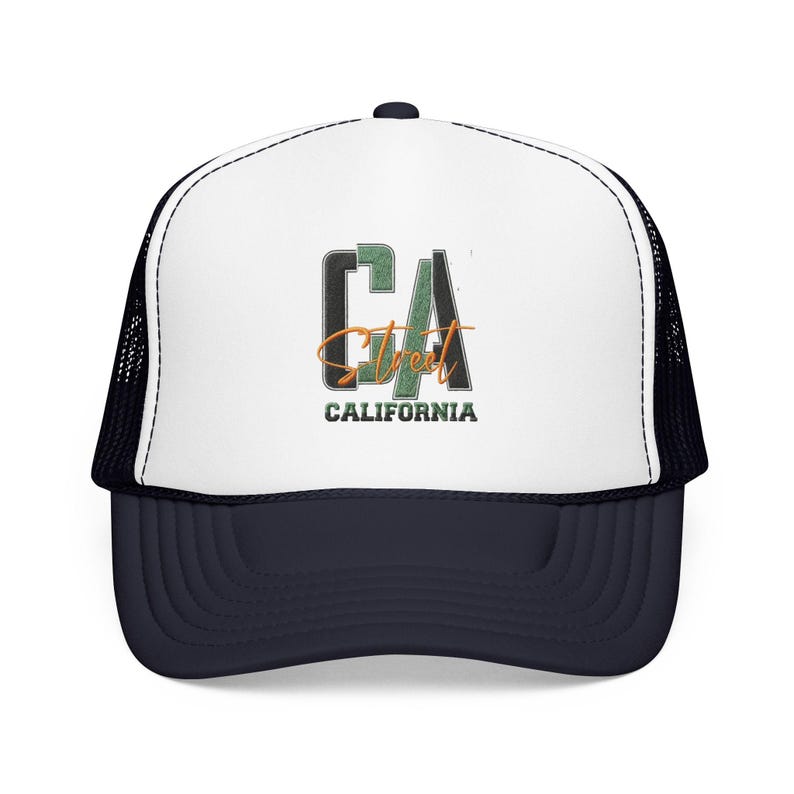 Casquette trucker californienne de la côte californienne | Devant en mousse, Dos en filet image 8