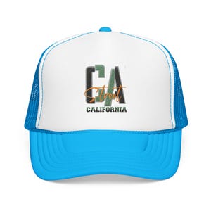Casquette trucker californienne de la côte californienne | Devant en mousse, Dos en filet image 5