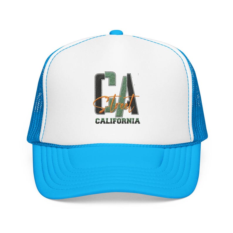 Casquette trucker californienne de la côte californienne | Devant en mousse, Dos en filet image 5