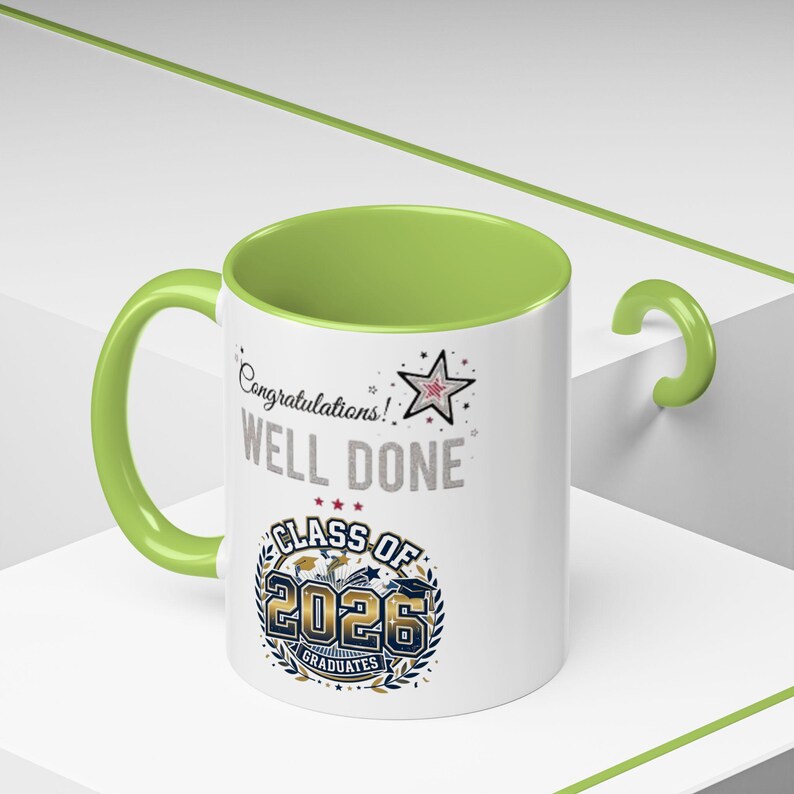 Klasse von 2026 Abschluss Herzlichen Glückwunsch Tasse | Akzent-Kaffeebecher Bild 11
