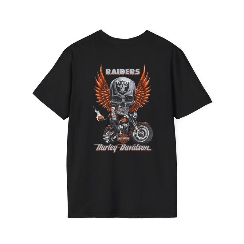 Harley Davidson Fans, Motorradfahrer, T-Shirt im Vintage-Stil | Biker Totenkopf Floral Brust Grafik Bild 6