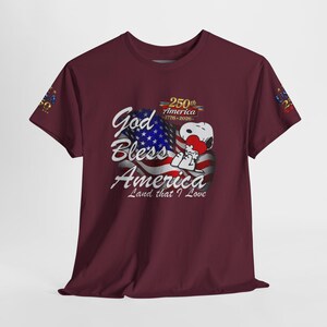USA 250th Anniversary God Bless America Tee | Patriotic Flag Eagle image 12