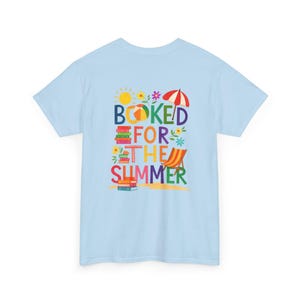 Booked for the Summer Tee | Reading Beach Book Stack Tee image 11