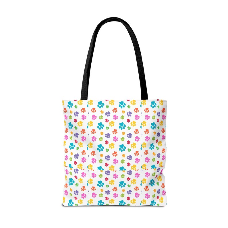 Colorful Paw Print Tote Bag | Playful Pet Lover Accessory image 10