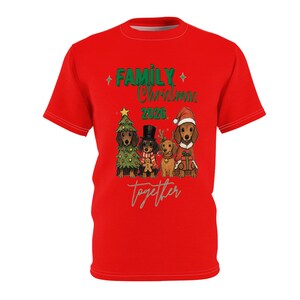Camiseta navideña familiar / Camiseta roja y blanca personalizada con nombres personalizados imagen 18