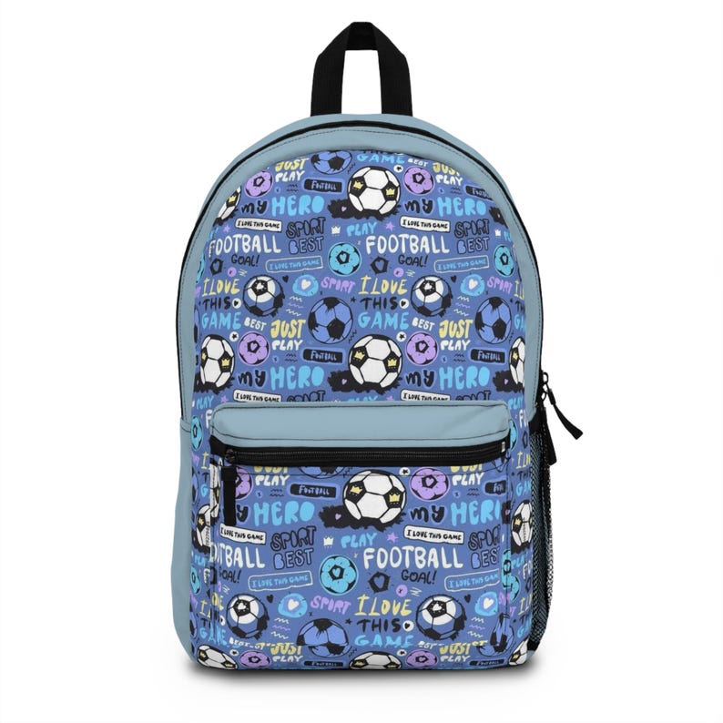 Soccer Doodles Backpack | Football Pattern Kids School Bag image 1