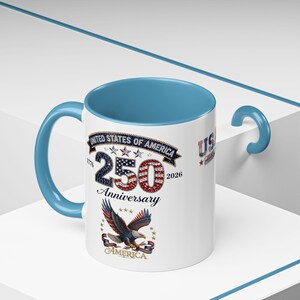 USA 250th Anniversary Eagle Coffee Mug | Patriotic 11oz 15oz Accent Mug image 19
