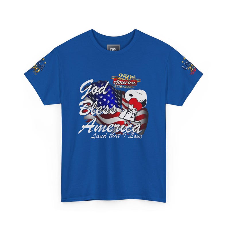 USA 250th Anniversary God Bless America Tee | Patriotic Flag Eagle image 8