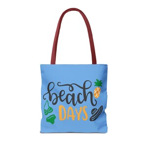 Bolso de playa con diseño de piña, bikini y sombrero para el sol. imagen 18