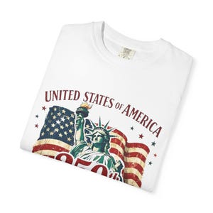 250th Anniversary Statue of Liberty American Flag T-shirt | July 4th Celebration image 10
