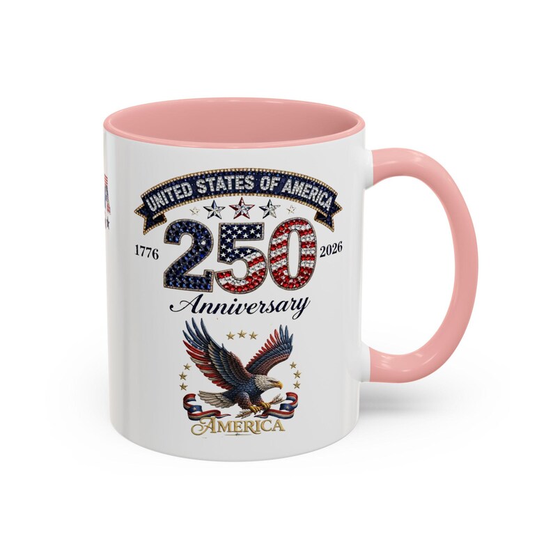 USA 250th Anniversary Eagle Coffee Mug | Patriotic 11oz 15oz Accent Mug image 9