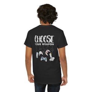 Gamer Retro Controller Tee | Choose Your Weapon Graphic T-Shirt image 6