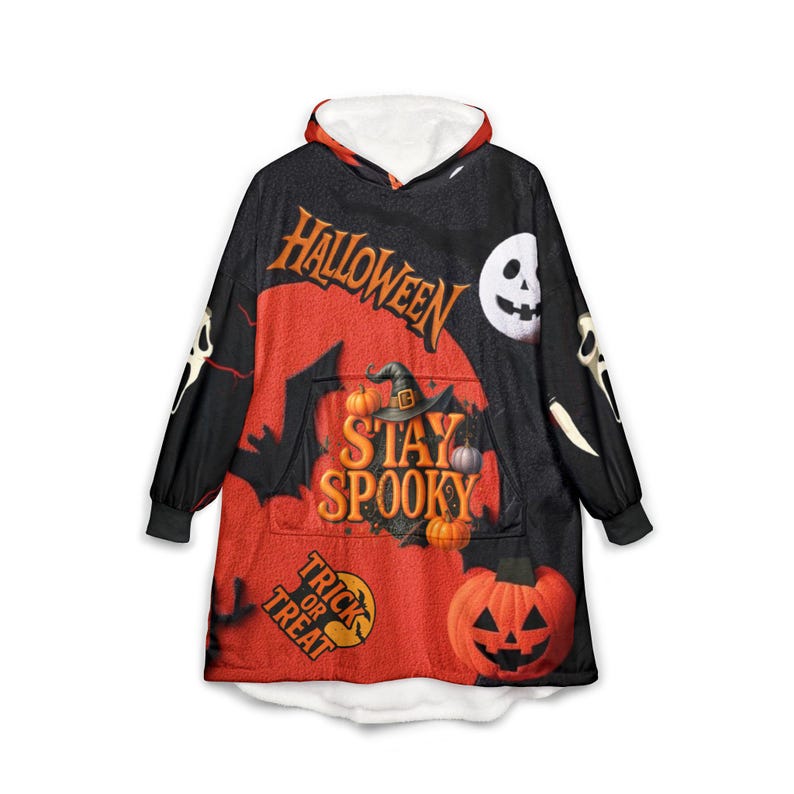 Coperta con cappuccio Stay Spooky Halloween / Zucca Boo per dolcetto o scherzetto immagine 4