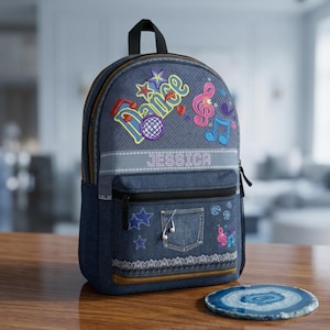 Personalisierter Tanz-Jeansrucksack | Bestickter Kinderrucksack mit Namen Bild 4