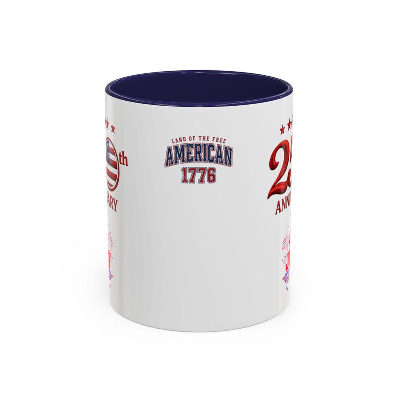 25th Anniversary 4th of July Coffee Mug | American Independence 1776 image 3