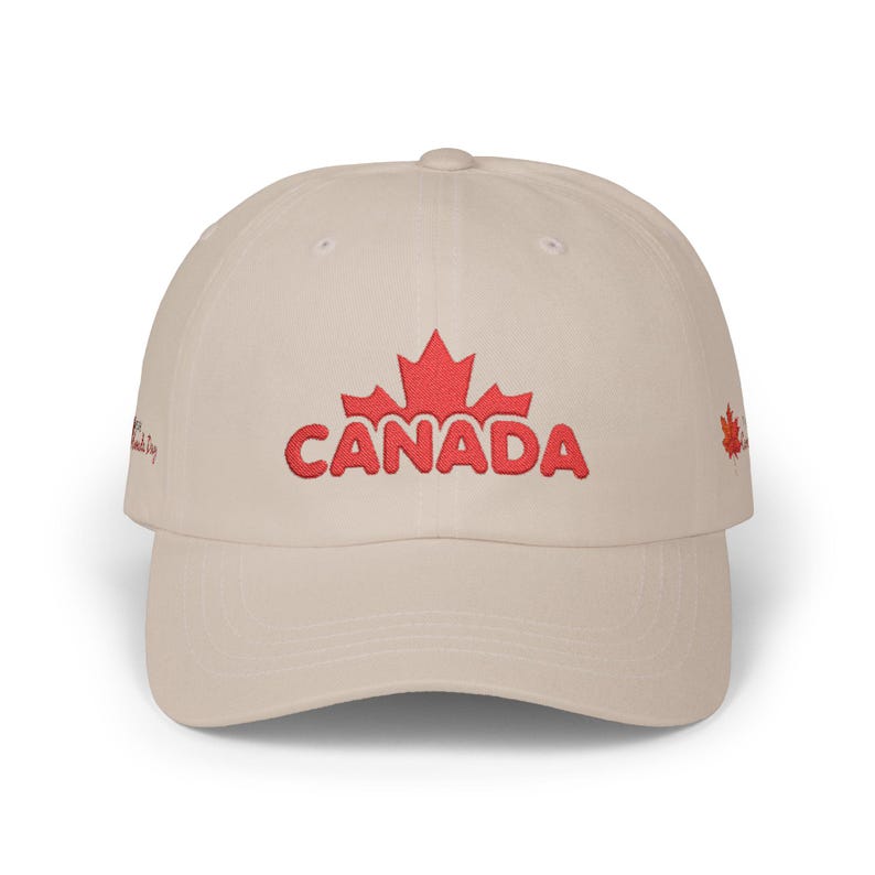 Happy Canada Day geborduurde papa-pet met esdoornblad | Zachte katoenen honkbalhoed afbeelding 6