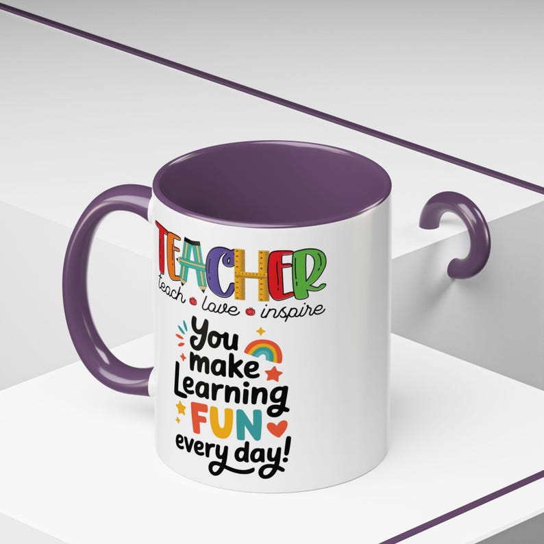 Teacher You Make Learning Fun Every Day Mug | Accent Coffee Mug image 17