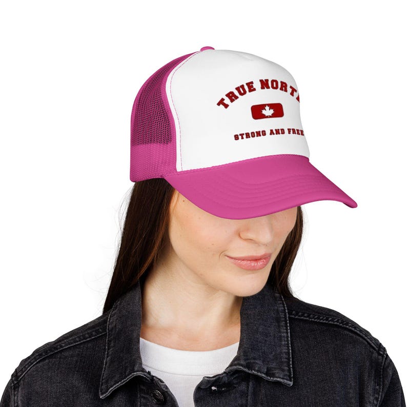 True North maple badge Foam Trucker Hat | Strong and Free Canada image 5