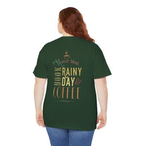 Book Lover,Bookish Rainy Day And Coffee Tee | 'Book Nerd' reading design image 8
