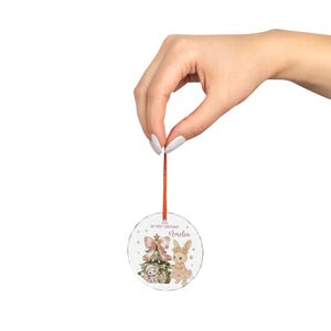 My First Christmas Bunny & Elephant Crystal Ornament | Adorable Holiday Decor image 6