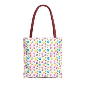 Colorful Paw Print Tote Bag | Playful Pet Lover Accessory image 17