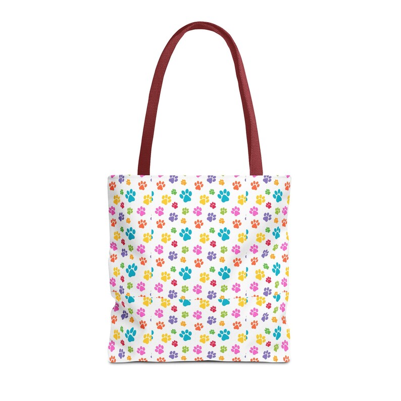 Colorful Paw Print Tote Bag | Playful Pet Lover Accessory image 17