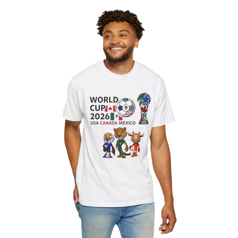 World Cup 2026 Mascots T-Shirt | USA Canada Mexico Soccer Tee image 3