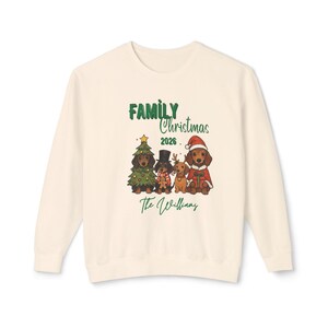 Personalisiertes Familien-Weihnachts-Sweatshirt 2026 | Hunde & Weihnachtsbaum Bild 14