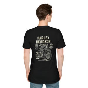 Harley Davidson Script Logo T-Shirt | Motorcycle Retro Tee image 5