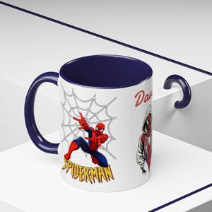 Caneca personalizada com o nome do Homem-Aranha, caneca decorativa para café (325ml, 445ml) | Ilustração de moletom do Homem-Aranha imagem 11