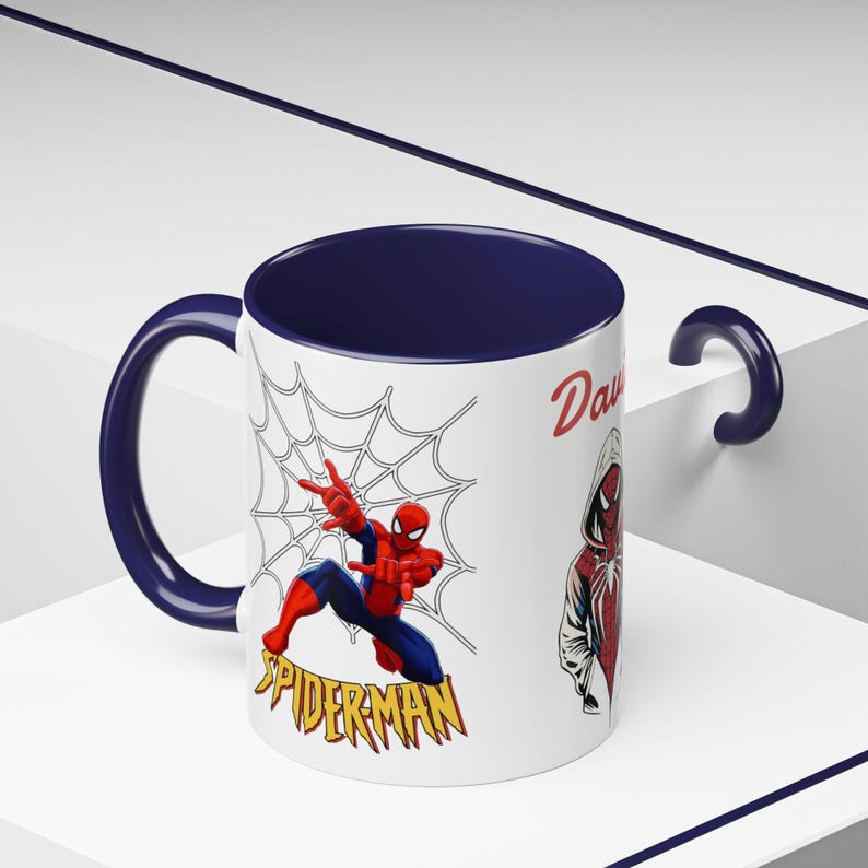 Caneca personalizada com o nome do Homem-Aranha, caneca decorativa para café (325ml, 445ml) | Ilustração de moletom do Homem-Aranha imagem 11