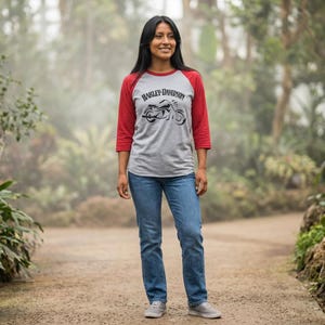 Harley-Davidson Funs Motorcycle Raglan Shirt | Vintage Bike Tee image 4
