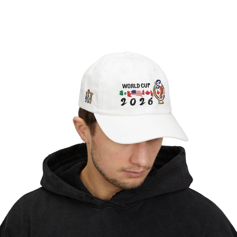 2026 World Cup Soccer Embroidered Cap | Flags & Mascot Dad Cap image 8