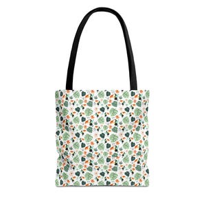 Tropical Toucan Leaves Tote Bag, All-Over Print Canvas Shoulder Bag image 2
