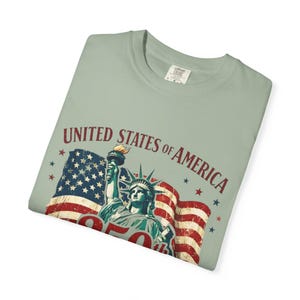 250th Anniversary Statue of Liberty American Flag T-shirt | July 4th Celebration image 12