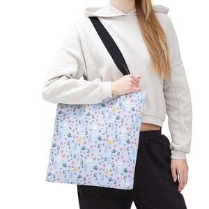 Pastel Floral Pattern Tote Bag | Small Flowers Allover Print image 6