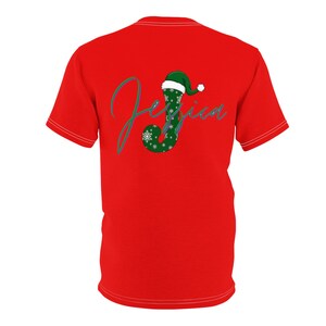 Camiseta navideña familiar / Camiseta roja y blanca personalizada con nombres personalizados imagen 19